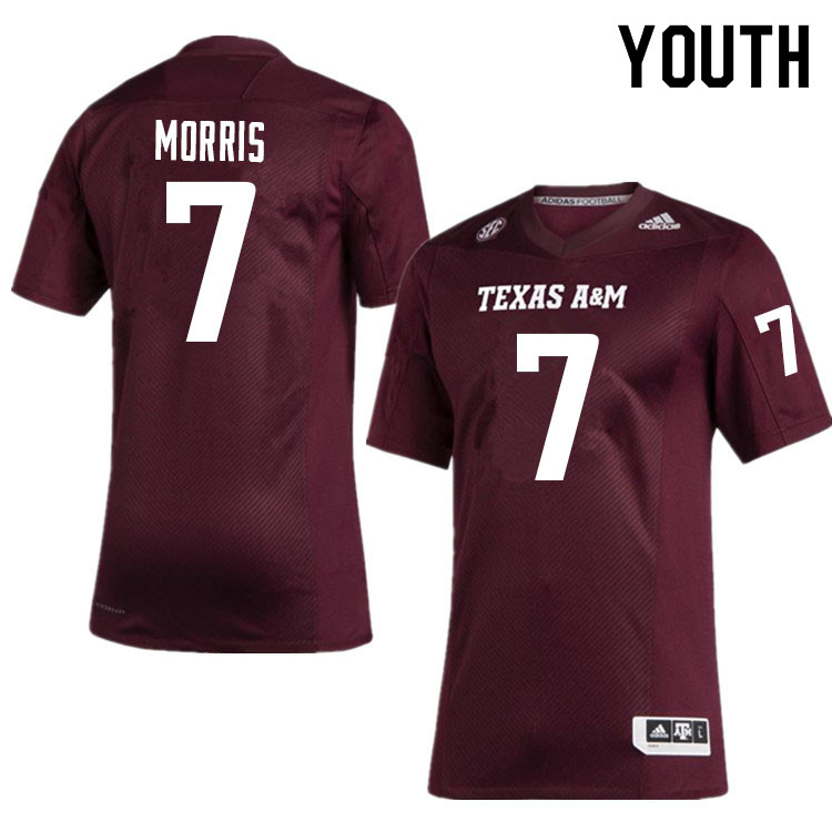 Youth #7 Devin Morris Texas A&M Aggies College Football Jerseys Sale-Maroon - Click Image to Close